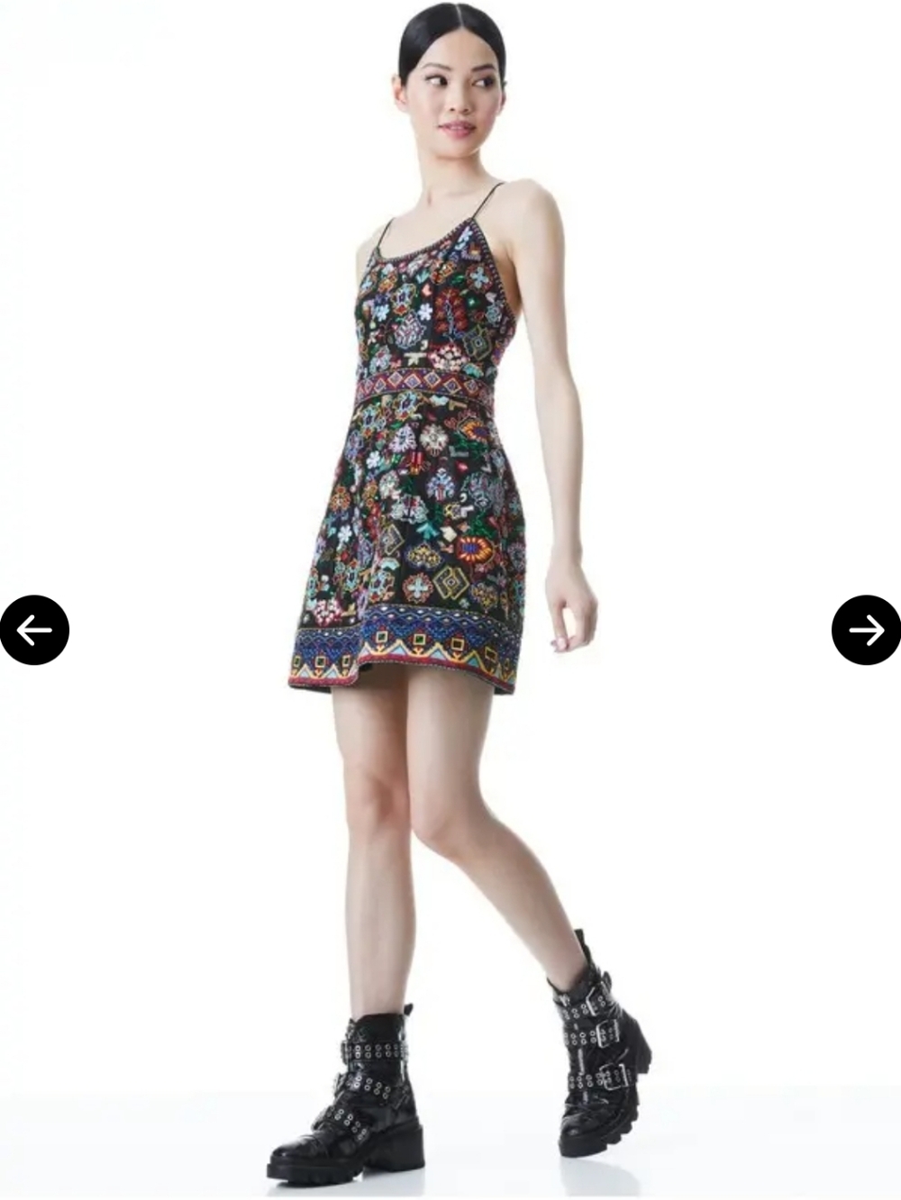 Alice & Olivia By Stacey Bendel Florencia Embellished Mini Dress Sz 12 - Picture 2 of 11